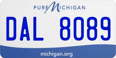 MI license plate DAL8089