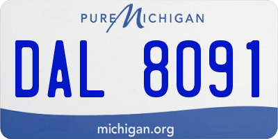 MI license plate DAL8091