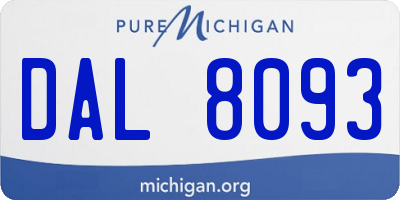 MI license plate DAL8093