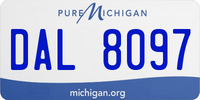 MI license plate DAL8097