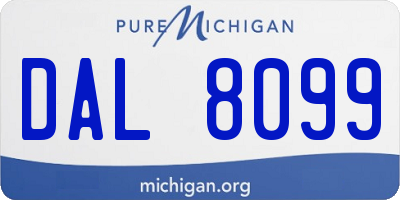 MI license plate DAL8099