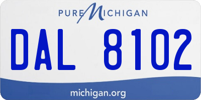 MI license plate DAL8102