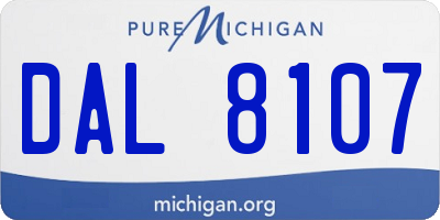 MI license plate DAL8107