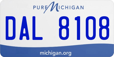 MI license plate DAL8108