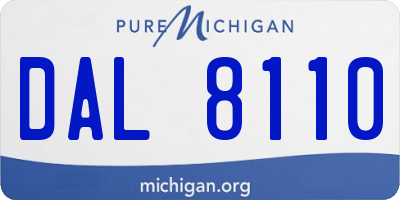 MI license plate DAL8110