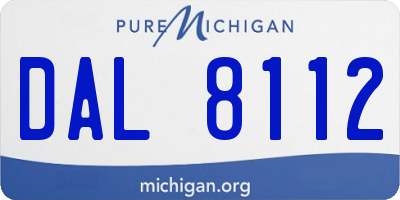 MI license plate DAL8112