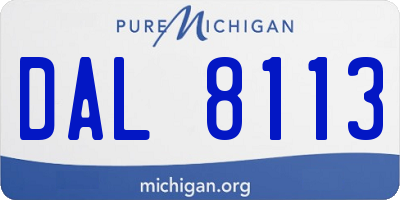 MI license plate DAL8113