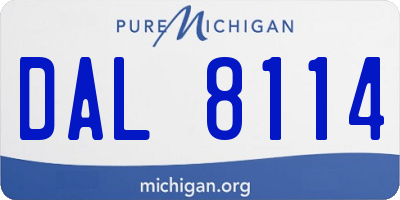 MI license plate DAL8114