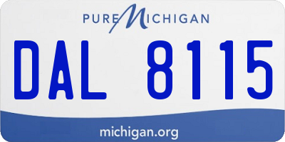MI license plate DAL8115