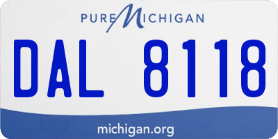 MI license plate DAL8118