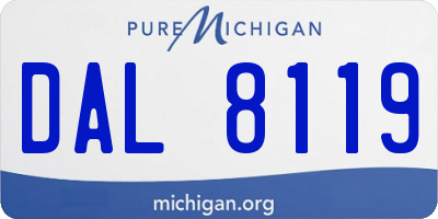 MI license plate DAL8119