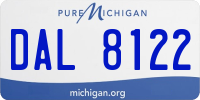 MI license plate DAL8122