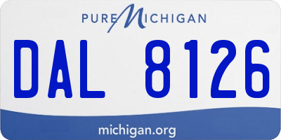 MI license plate DAL8126