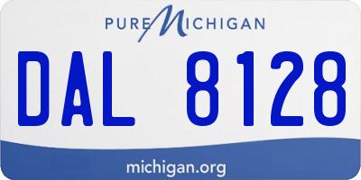 MI license plate DAL8128