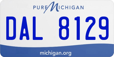 MI license plate DAL8129