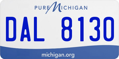 MI license plate DAL8130