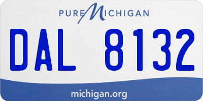 MI license plate DAL8132