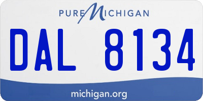 MI license plate DAL8134