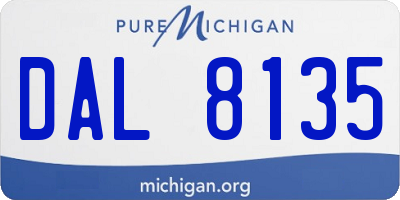 MI license plate DAL8135