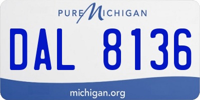 MI license plate DAL8136