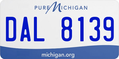 MI license plate DAL8139