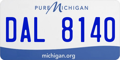 MI license plate DAL8140