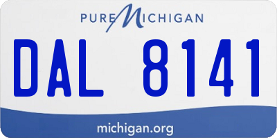 MI license plate DAL8141