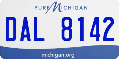 MI license plate DAL8142