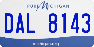 MI license plate DAL8143
