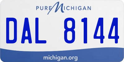 MI license plate DAL8144