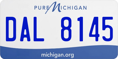 MI license plate DAL8145