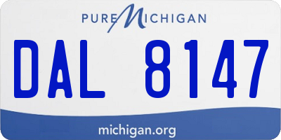 MI license plate DAL8147