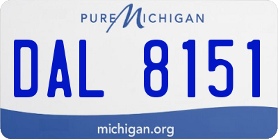 MI license plate DAL8151