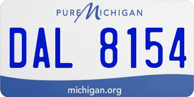 MI license plate DAL8154