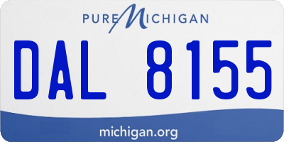 MI license plate DAL8155
