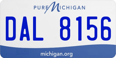 MI license plate DAL8156