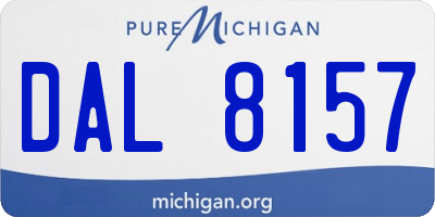 MI license plate DAL8157