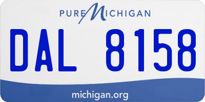 MI license plate DAL8158
