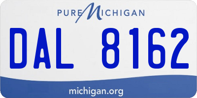 MI license plate DAL8162