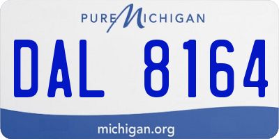 MI license plate DAL8164