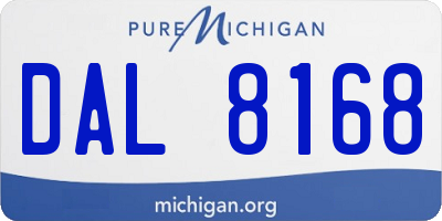 MI license plate DAL8168