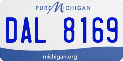 MI license plate DAL8169