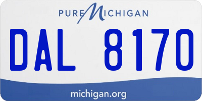 MI license plate DAL8170