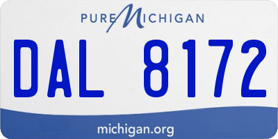 MI license plate DAL8172