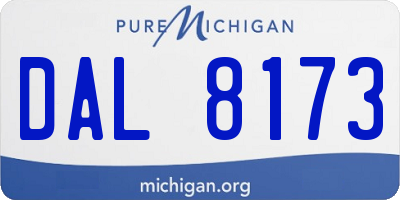 MI license plate DAL8173