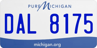 MI license plate DAL8175