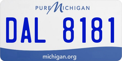 MI license plate DAL8181