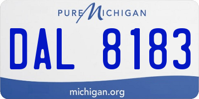 MI license plate DAL8183