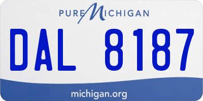 MI license plate DAL8187