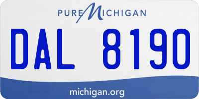MI license plate DAL8190